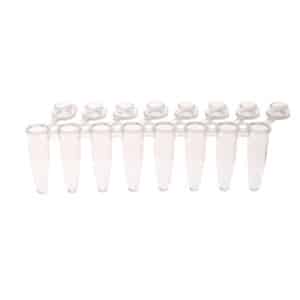 Tubes, 8-Strip, 0.2mL, Attached Flat Caps, CellTreat 230463