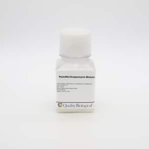 Penicillin-Streptomycin mix for inhibiting bacterial cell wall synthesis and inhibiting prokaryote protein synthesis.