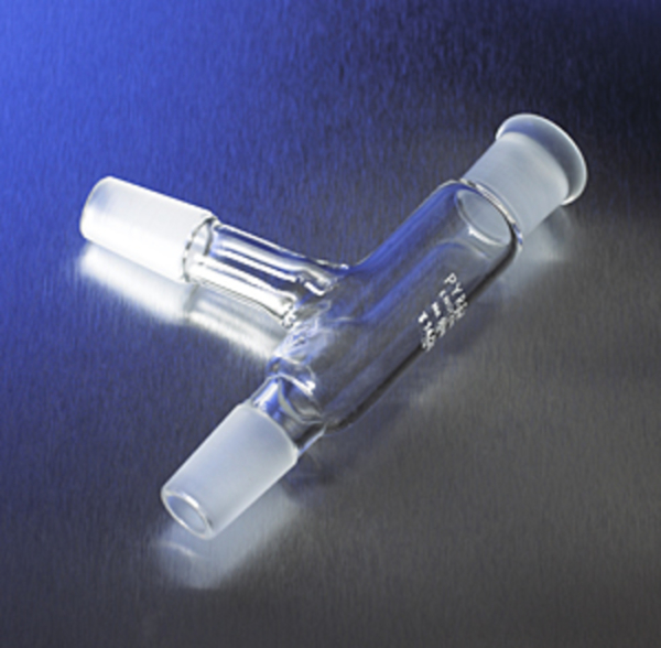 PYREX® Three-Way Angle Connecting Adapter with 24/40 Standard Taper Joints