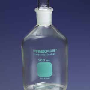PYREXPLUS® Narrow Mouth Reagent Storage Bottles with Standard Taper Stopper