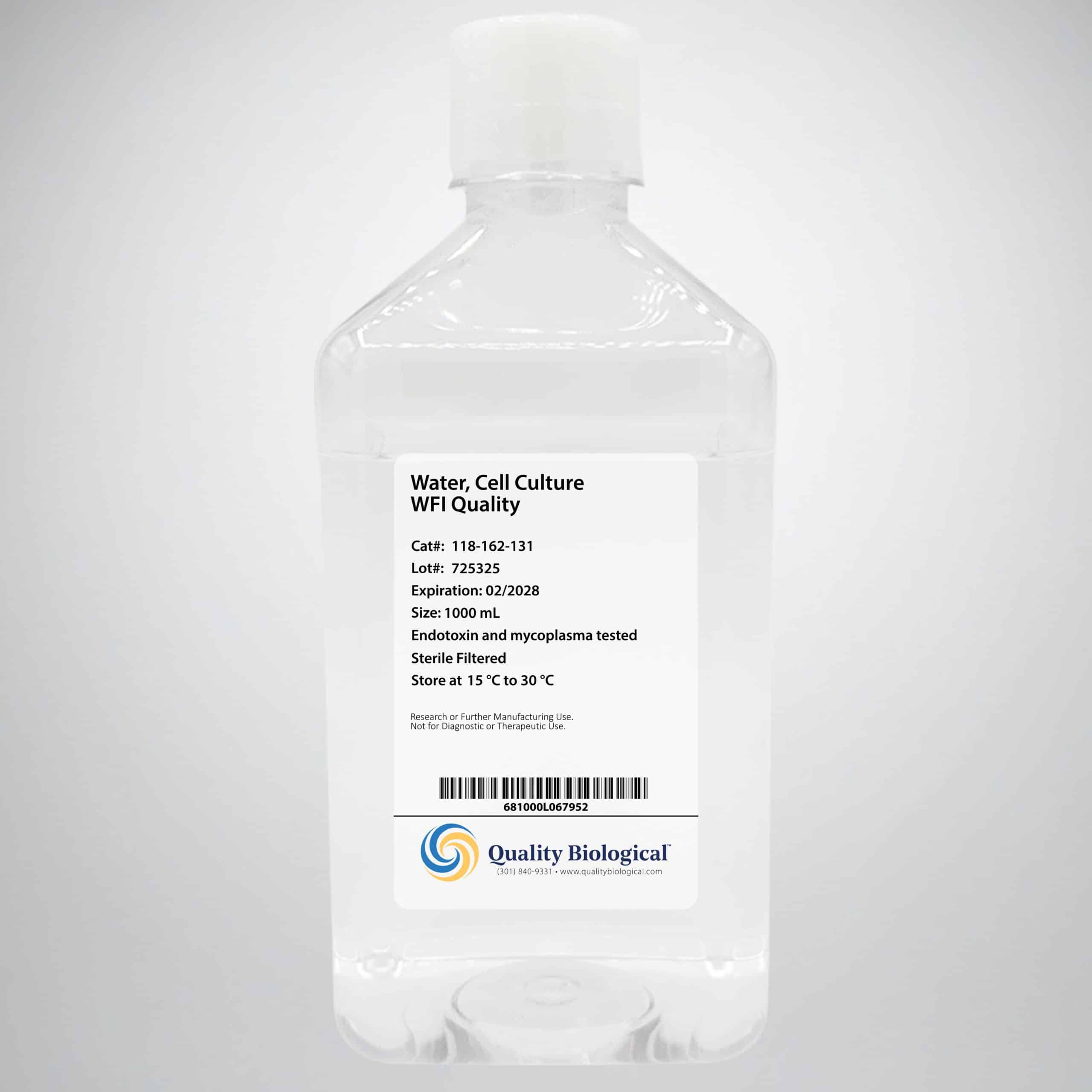 Water, Cell Culture, WFI Quality, 1000mL