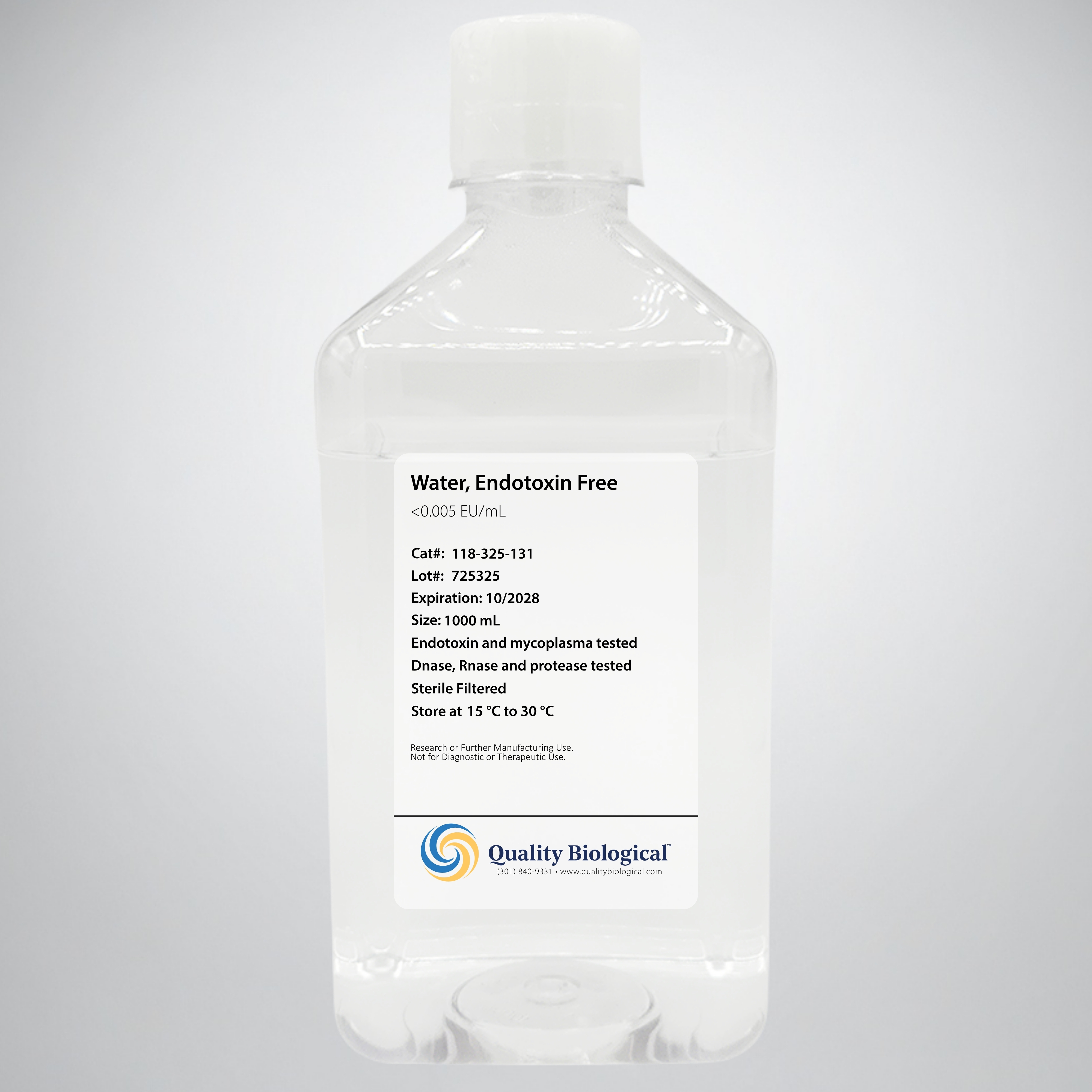 Water, Endotoxin-Free, 1000mL, Cat. # 118-325-131
