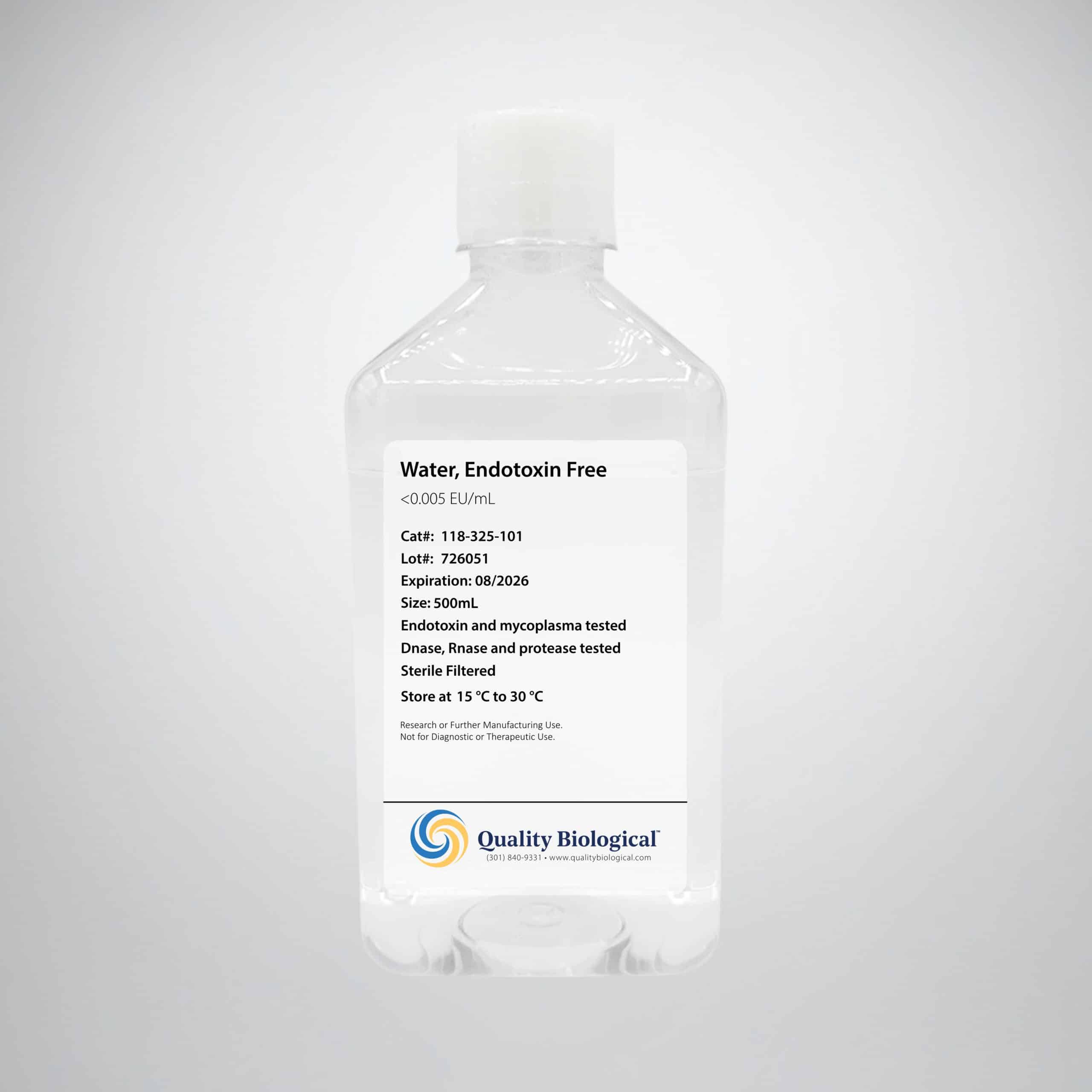 Water, Endotoxin Free, 500 mL - 118-325-101
