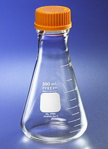 PYREX® Wide Mouth Erlenmeyer Flasks, with GL45 Screw Cap